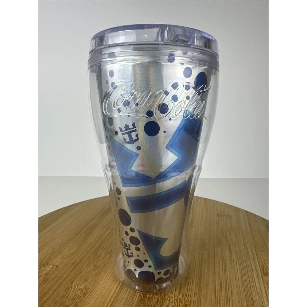 Royal Caribbean Cruise Line Save the Waves 2017 Cups‎ Coca Cola Tumbler Blue